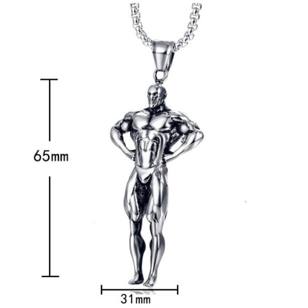 Retro Surgical Fitness Muscle Pendant Necklace For Women/Men, N90201p184 View 6